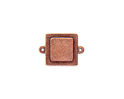 Nunn Design Antique Copper (plated) Raised Tag Mini Square Connector 25x18m