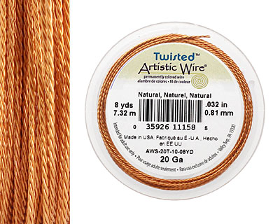 Twisted Artistic Wire Natural 20 gauge, 8 yards
