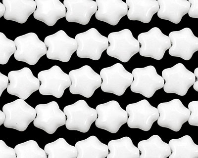 Czech Glass Opaque White Star 6mm
