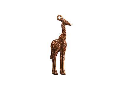 Stampt Antique Copper (plated) Giraffe Charm 7x23mm