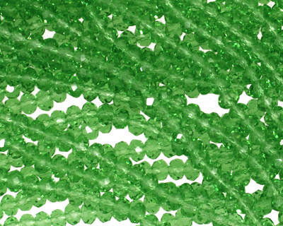 Kelly Green Crystal Faceted Rondelle 3mm