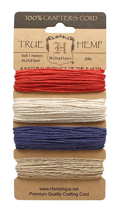 Americana w/ Gold Hemp Twine 20 lb, 29.8 ft x 4 colors