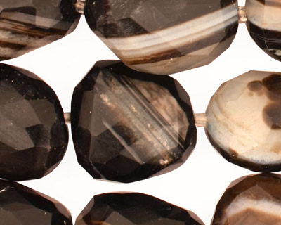 Black Sardonyx Faceted Nugget 19-23x14-19mm