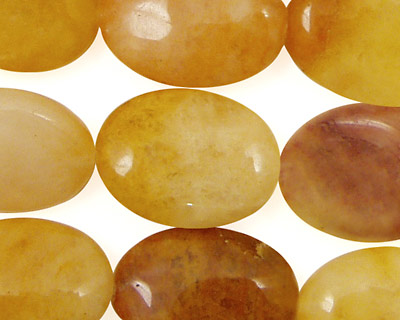 Yellow Jade (nat.) Flat Oval 20x15mm