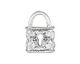 Ezel Findings Rhodium (plated) Double Sided Padlock Pendant 16x23mm