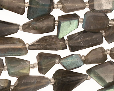 Labradorite Faceted Flat Nugget 12-18x6-12mm