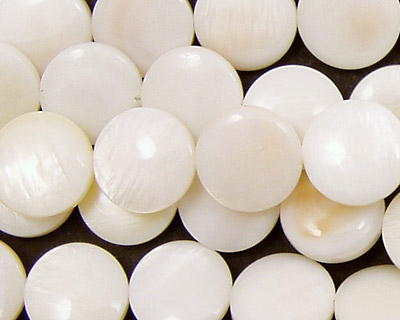 White Fresh Water Shell Puff Coin 11-12mm