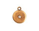 Nunn Design Antique Gold (plated) Small Disk Crystal Charm 13x16mm