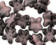 Czech Glass Black Cherry 2-Hole Flower 11x13mm