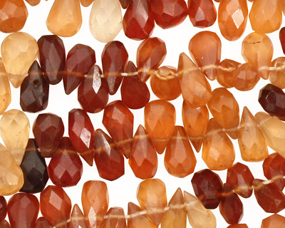 Hessonite Faceted Teardrop Graduated 3-5x6-11mm