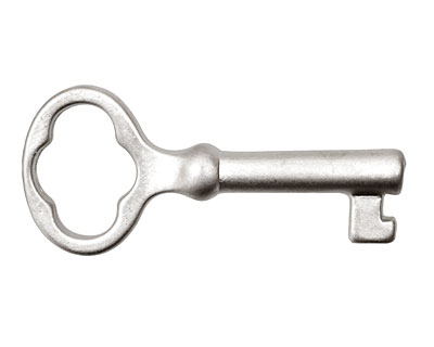 Ezel Findings Matte Rhodium (plated) Key 18x38mm