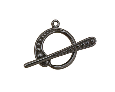 Gunmetal Graduated Dots Toggle Clasp 20x17mm, 30mm bar