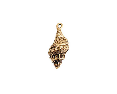 Nunn Design Antique Gold (plated) Trumpet Shell Charm 9x21mm