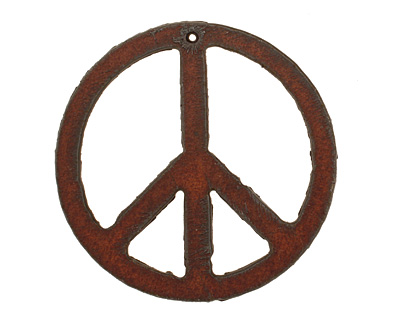 The Lipstick Ranch Rusted Iron Peace Pendant 52mm