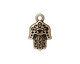 TierraCast Antique Brass (plated) Hamsa Hand Charm 13x21mm