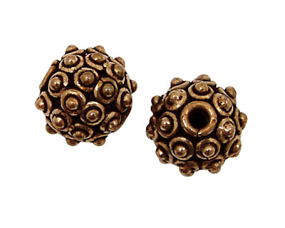 Antique Copper Round with Dots 15mm