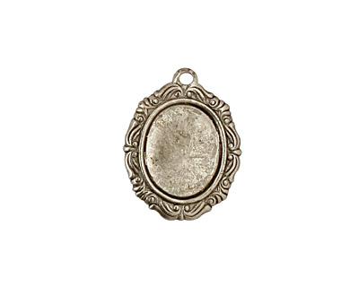 Stampt Antique Pewter (plated) Damask Frame Oval Setting 10x12mm