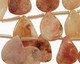 Natural Pink Agate Waved Leaf Drop 13x18mm