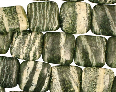 Green Zebra Jasper Puff Square 12mm