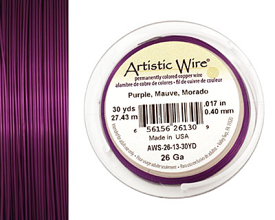 Artistic Wire Purple 26 gauge, 30 yards