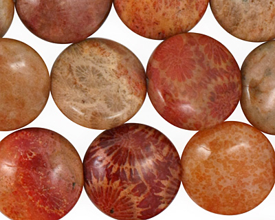 Fossil Coral (rose) Puff Coin 16mm