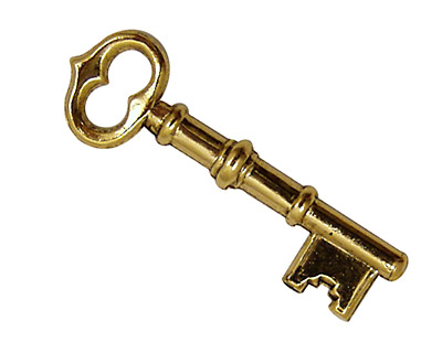 Stampt Antique Gold (plated) Skeleton Key 42x13mm