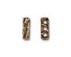 TierraCast Antique Brass (plated) Rock & Roll 3-Hole Bar 5x14mm