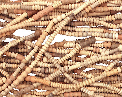 African Terra Cotta (light) Ridged Tube 4-15x3-4mm
