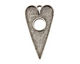 Nunn Design Antique Silver (plated) Grande Heart Bezel Toggle 52x29mm