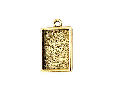 Nunn Design Antique Gold (plated) Mini Rectangle Frame Charm 18x12mm