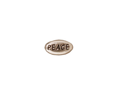 TierraCast Antique Rhodium (plated) Peace Word Bead 11x6mm
