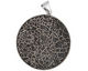 Black Fire Agate (matte) 2-Sided Round Pendant 40x52mm