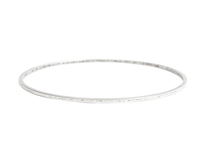 Nunn Design Antique Silver (plated) Small Flat Bangle Bracelet 70mm