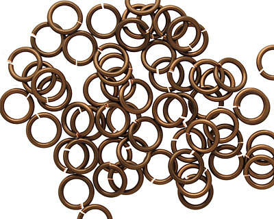 Vintage Bronze Enameled Copper Round Jump Ring 6.5mm, 18 gauge