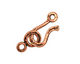 Antique Copper (plated) Hammered Simple Hook & Eye Clasp 32x12mm
