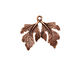 Ezel Findings Antique Copper Twin Fig Leaves Pendant 23x19mm