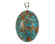 Turquoise Mosaic Magnesite 2-Sided w/ Bail Oval Pendant 30-31x53-54mm