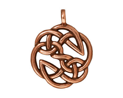 TierraCast Antique Copper (plated) Open Knot Pendant 23x30mm