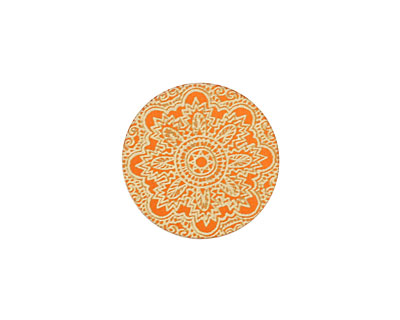 Lillypilly Orange Lace Anodized Aluminum Disc 19mm, 24 gauge