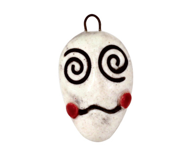 Earthenwood Studio Ceramic Spookyhead Ghostie Pendant 16x25mm