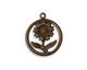 Vintaj Natural Brass Sunflower Motif Charm 19x22mm