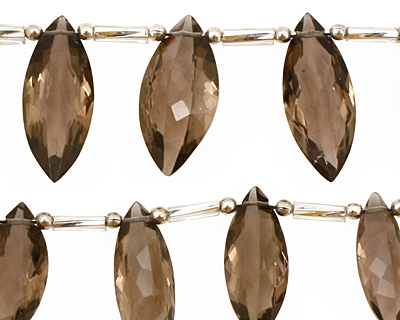 Smoky Quartz Faceted Spear Drop Graduated 6-8x12-19mm