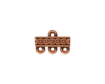 TierraCast Antique Copper (plated) Deco Rose 3-1 Link 15x10mm