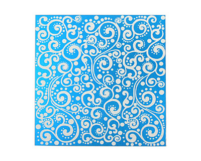 Lillypilly Turquoise Scrolling Vine Anodized Aluminum Sheet 3