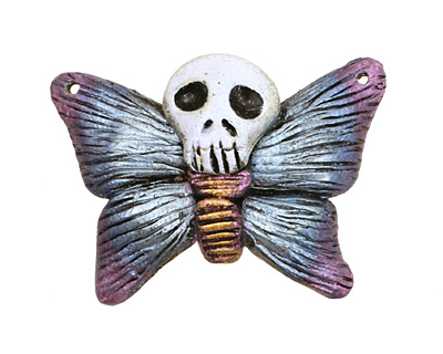 Poison Tree Polymer Clay Blue Death Poetry Butterfly 35-36x26-27mm