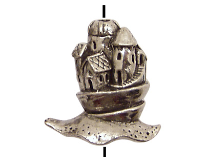 Green Girl Pewter Snail Castle 26x24mm