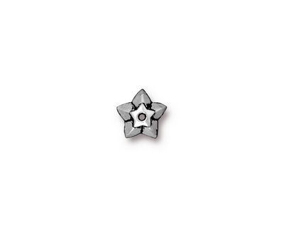 TierraCast Antique Silver (plated) Star Bead Cap 3x8mm