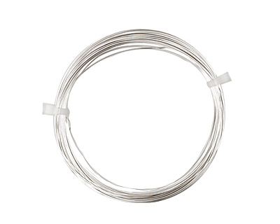 German Style Wire Silver (plated) Round 26 gauge, 20 meters