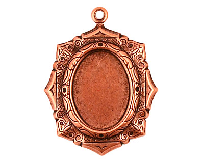 Stampt Antique Copper (plated) Egyptian Mosaic Oval Setting 13x18mm