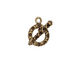 Antique Brass (plated) Multi-Bezel Roped Toggle Clasp 13x17mm, 22x7mm